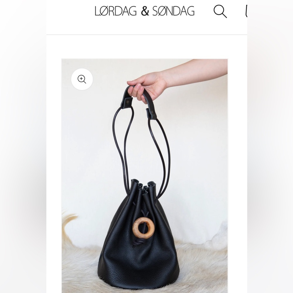 Lordag and Sundag Black Leather Bucket Bag